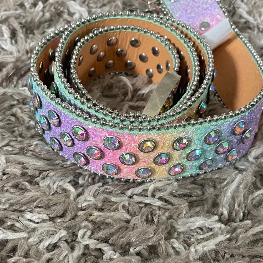 Iridescent Rhinestone Belt - Picture 4 of 10
